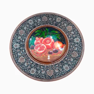 Handcrafted Walnut Wood Decorative Plate - Image 1